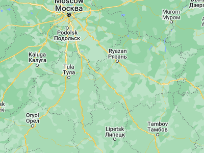 Map showing location of Mikhaylov (54.2298, 39.0269)