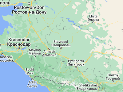 Map showing location of Mikhaylovsk (45.12833, 42.02556)