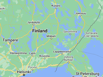 Map showing location of Mikkeli (61.68857, 27.27227)