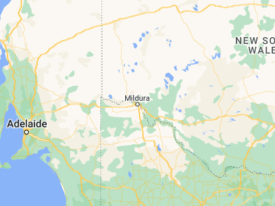 Map showing location of Mildura (-34.18551, 142.16251)