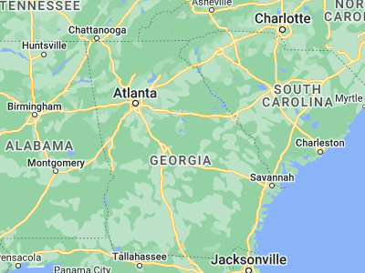 Map showing location of Milledgeville (33.08014, -83.2321)