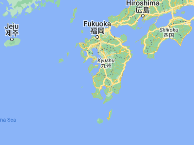 Map showing location of Minamata (32.21667, 130.4)
