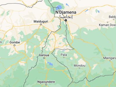 Map showing location of Mindif (10.39757, 14.43626)