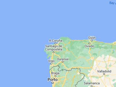Map showing location of Miño (43.35, -8.2)
