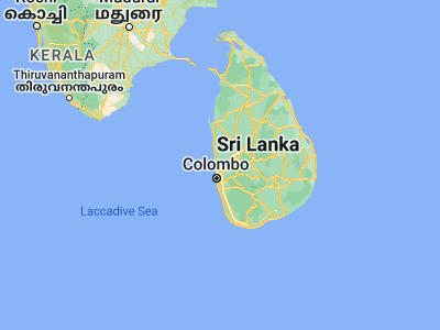 Map showing location of Minuwangoda (7.1663, 79.9533)