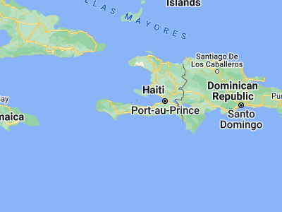 Map showing location of Miragoâne (18.44232, -73.08758)