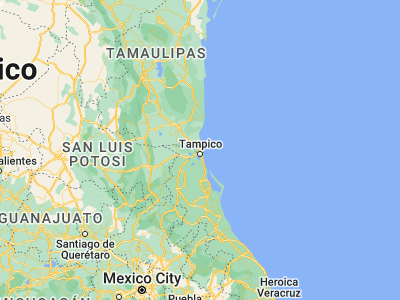Map showing location of Miramar (22.33333, -97.86667)
