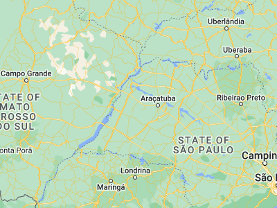 Map showing location of Mirandopólis (-21.13361, -51.10167)