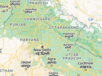 Map showing location of Mīrānpur (29.29047, 77.94789)
