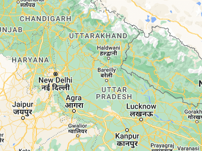 Map showing location of Mīrganj (28.54012, 79.20817)