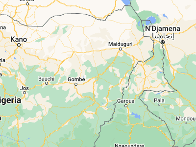 Map showing location of Miringa (10.73115, 12.14626)
