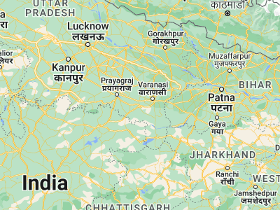 Map showing location of Mirzāpur (25.14582, 82.56975)
