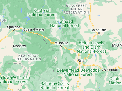 Map showing location of Missoula (46.87215, -113.994)