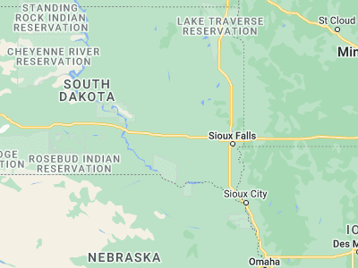 Map showing location of Mitchell (43.70943, -98.0298)