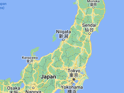 Map showing location of Mitsuke (37.53333, 138.93333)