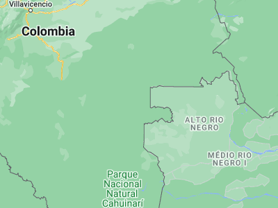 Map showing location of Mitú (1.19833, -70.17333)
