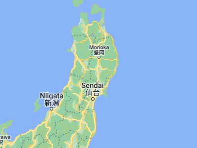 Map showing location of Mizusawa (39.13333, 141.13333)