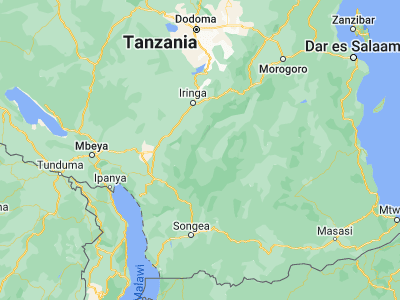 Map showing location of Mlimba (-8.8, 35.81667)