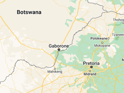 Map showing location of Mochudi (-24.41667, 26.15)