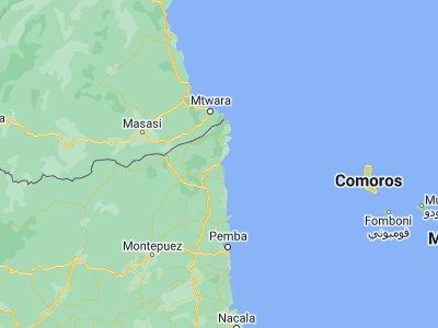 Map showing location of Mocímboa (-11.31667, 40.35)
