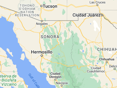 Map showing location of Moctezuma (29.80493, -109.67969)