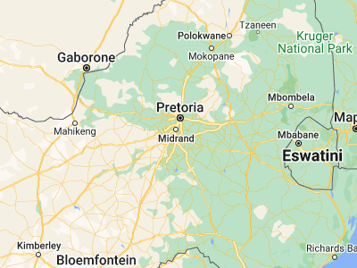 Map showing location of Modderfontein (-26.08909, 28.16534)