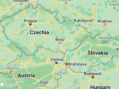 Map showing location of Modřice (49.11928, 16.60446)