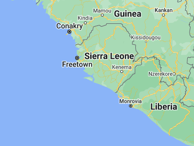 Map showing location of Mogbwemo (7.76944, -12.31056)