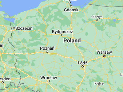 Map showing location of Mogilno (52.65806, 17.95578)
