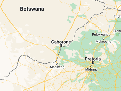 Map showing location of Mogoditshane (-24.62694, 25.86556)