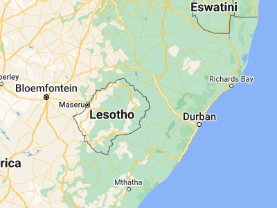 Map showing location of Mokhotlong (-29.28939, 29.06751)