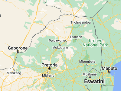 Map showing location of Mokopane (-24.19436, 29.00974)
