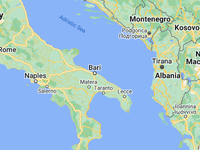 Map showing location of Mola di Bari (41.06094, 17.08729)