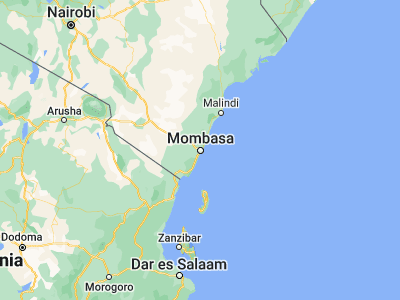 Map showing location of Mombasa (-4.05466, 39.66359)