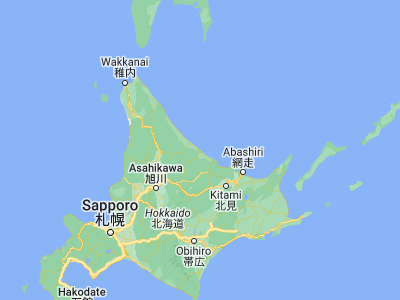 Map showing location of Mombetsu (44.3525, 143.3525)