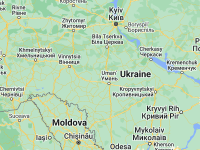 Map showing location of Monastyryshche (48.9909, 29.8047)