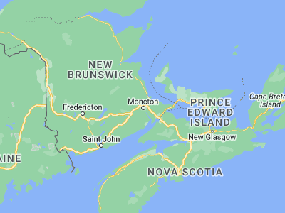 Map showing location of Moncton (46.11594, -64.80186)