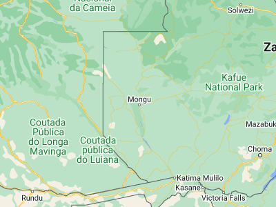 Map showing location of Mongu (-15.24835, 23.12741)