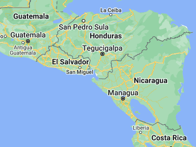 Map showing location of Monjarás (13.20056, -87.37417)