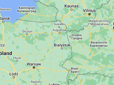 Map showing location of Mońki (53.40496, 22.79791)