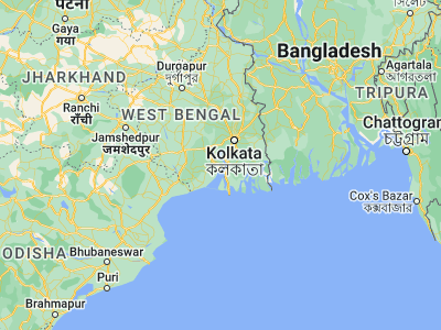 Map showing location of Monoharpur (22.10833, 88.07889)