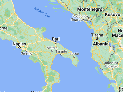 Map showing location of Monopoli (40.95593, 17.2896)