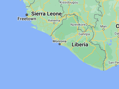 Map showing location of Monrovia (6.30054, -10.7969)