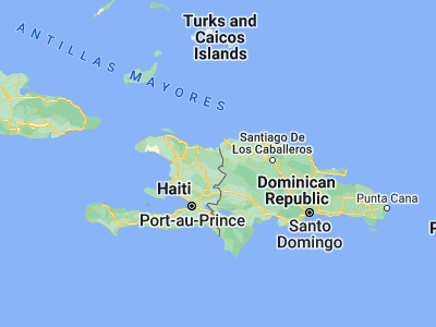 Map showing location of Mont Organisé (19.4, -71.78333)