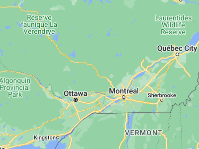 Map showing location of Mont-Tremblant (46.19492, -74.62644)