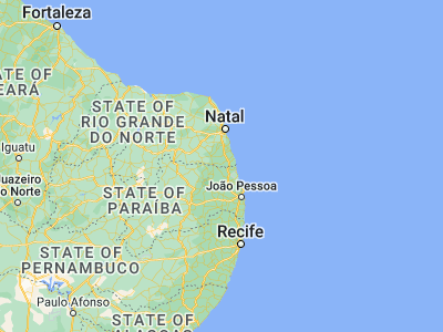 Map showing location of Montanhas (-6.48583, -35.2875)