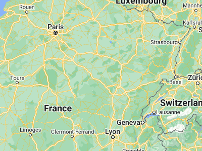 Map showing location of Montbard (47.61667, 4.33333)