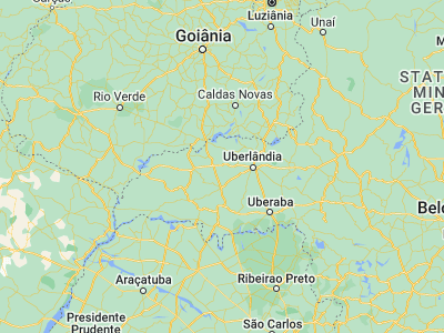 Map showing location of Monte Alegre de Minas (-18.87056, -48.88083)