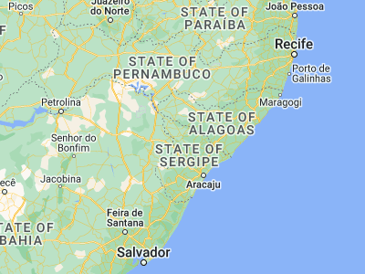 Map showing location of Monte Alegre de Sergipe (-10.02722, -37.56222)