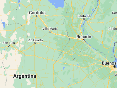 Map showing location of Monte Maíz (-33.20462, -62.60085)